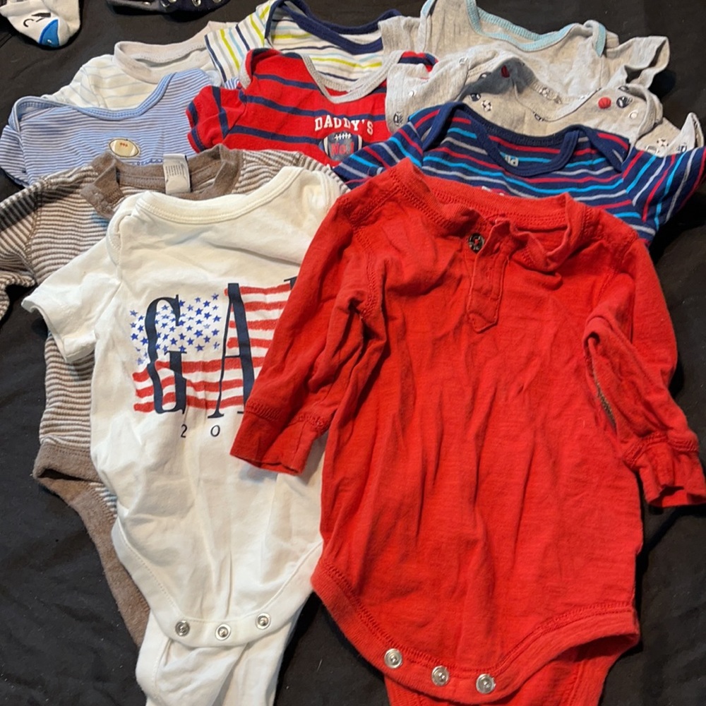 Assorted 10 onesies 3 - 6 Months Gap, Oshkosh,etc.